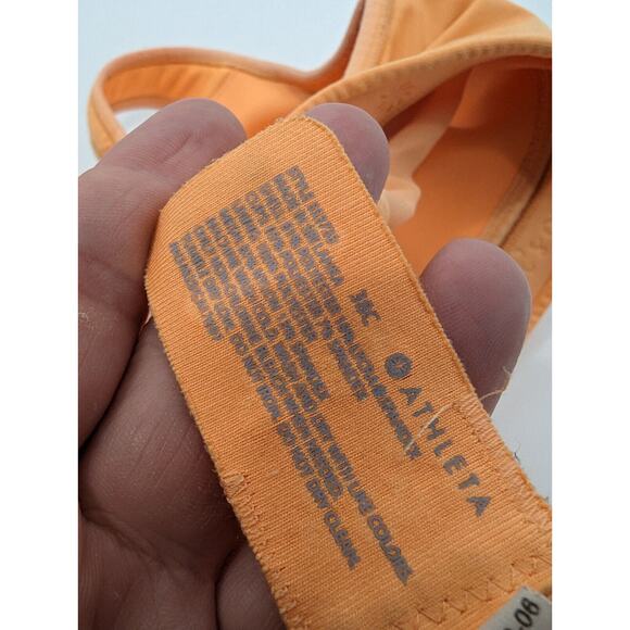 Athleta Sports Bra Top Womens 38C Orange Hullabaloo High Impact Activewear Gym - Picture 5 of 5